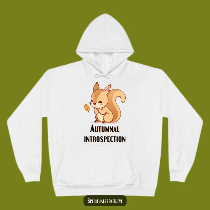 Cozy Funny Kawaii Squirrel Leaf Hoodie - Warm & Thoughtful Autumn Gift