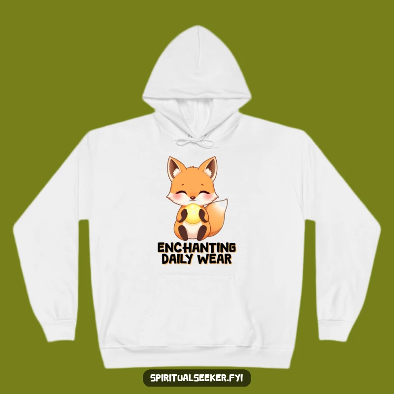 Funny Kawaii Fox Magic Hoodie - Cozy Orb Holder, Ultimate Cozy Funny Gift
