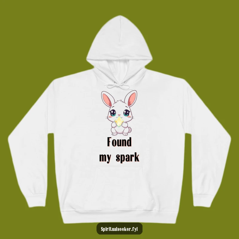 Funny Curious Rabbit Hoodie: Cozy Crystal Magic and Amazement, Your Next Funny Gift