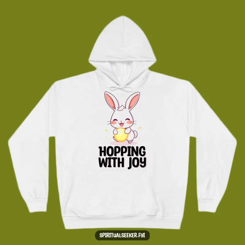 Funny Joyful Rabbit Hoodie: Cozy Hare, Warm Energy Humor