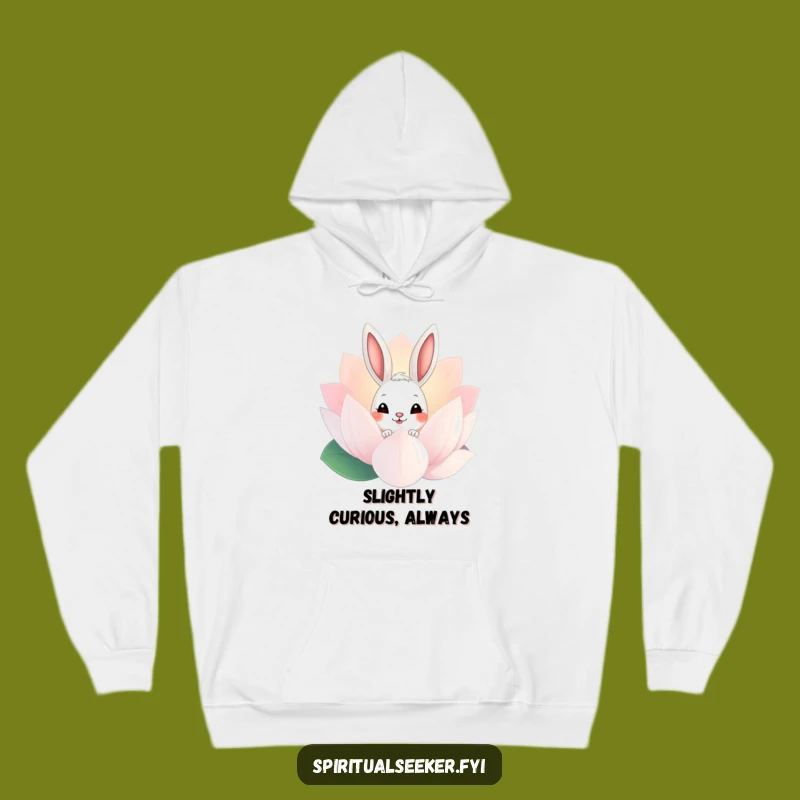 Funny Bunny Lotus Peek Hoodie: Cozy Rabbit & Flower Sweatshirt, Great Funny Gift
