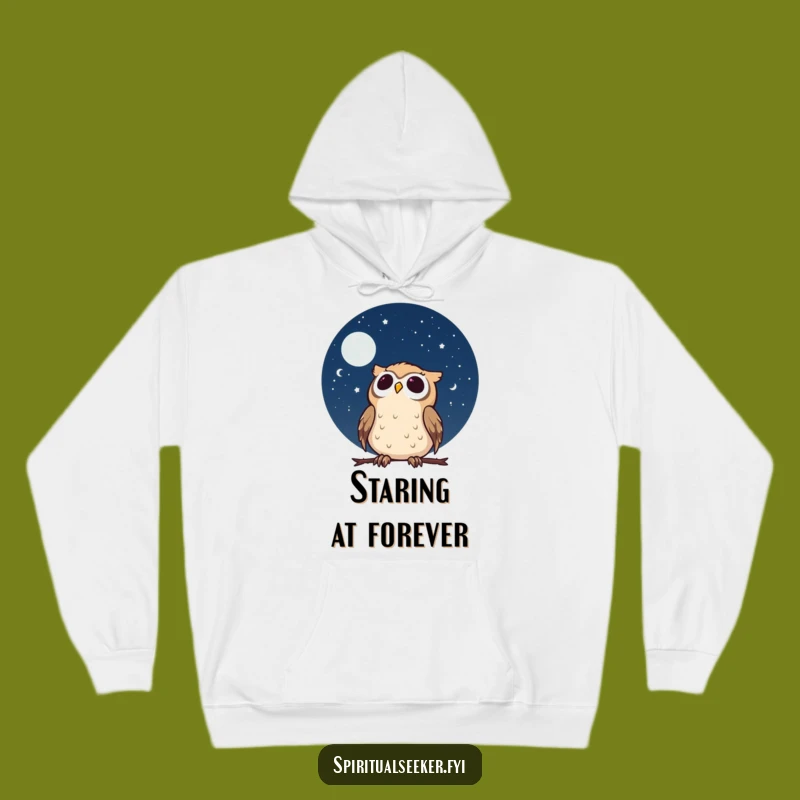Funny Calm Owl Hoodie: Cozy Stargazing Wonder, Your Next Favorite Funny Gift