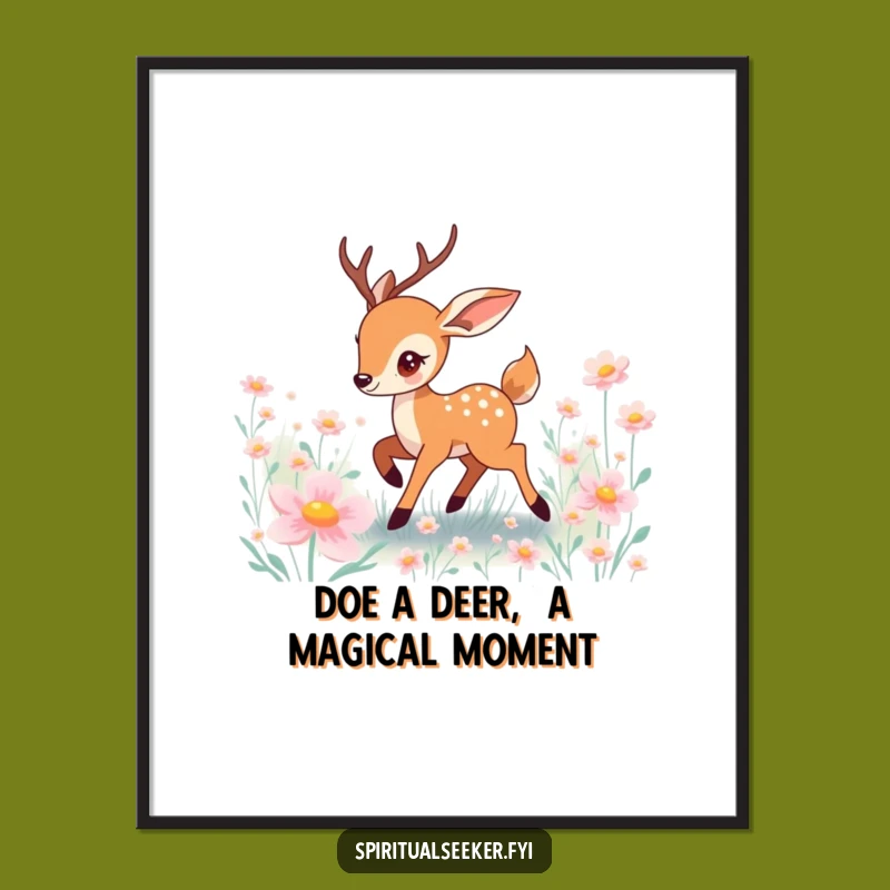 Free Printable Deer Art: Funny Prancing Deer Downloadable Wall Art for Enchanted Spaces