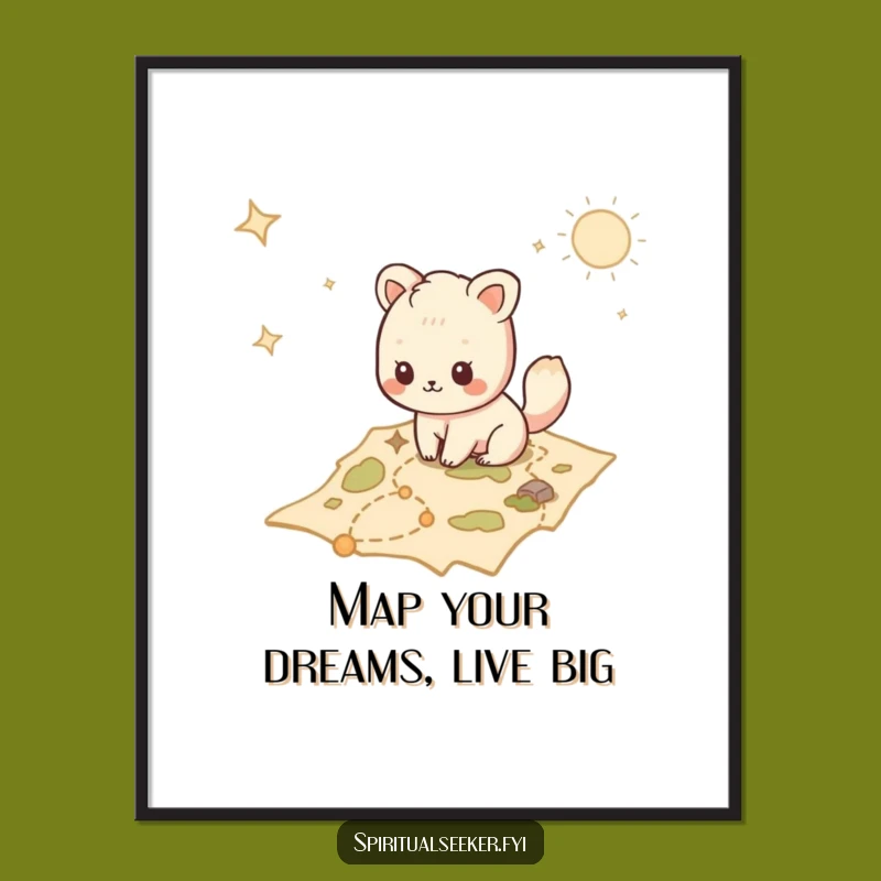 Free Printable Kawaii Map Art: Adventure Downloadable Decor for Curious Spaces