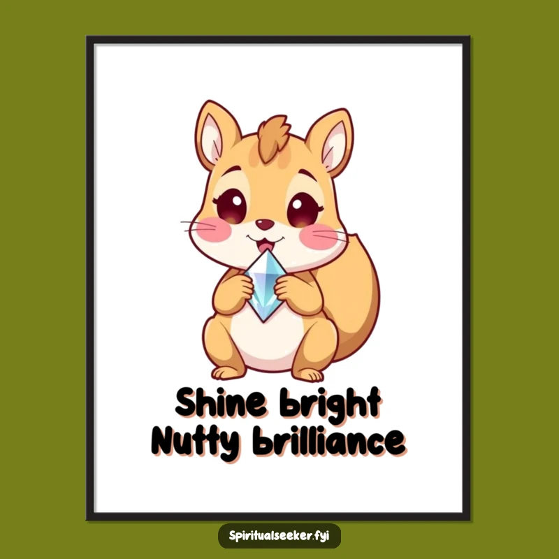 Free Printable Squirrel Wall Art: Funny Downloadable Decor with Crystal Sparkle