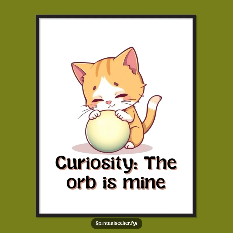 Free Printable Wall Art: Curious Cat Orb, Funny Downloadable Decor for Whimsy