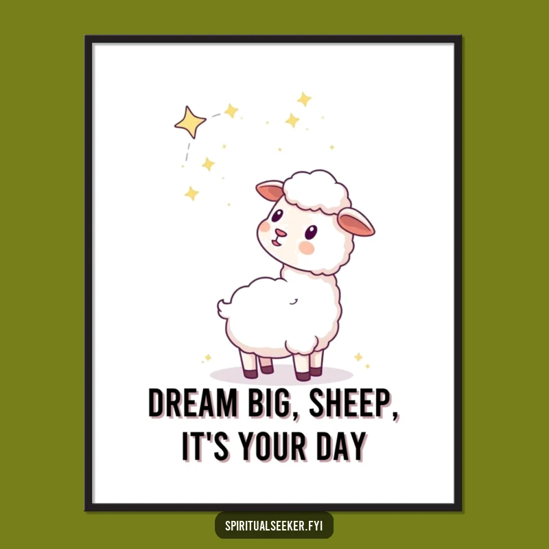 Free Printable Wall Art: Kawaii Sheep Constellation Gaze, Dreamy Downloadable Decor