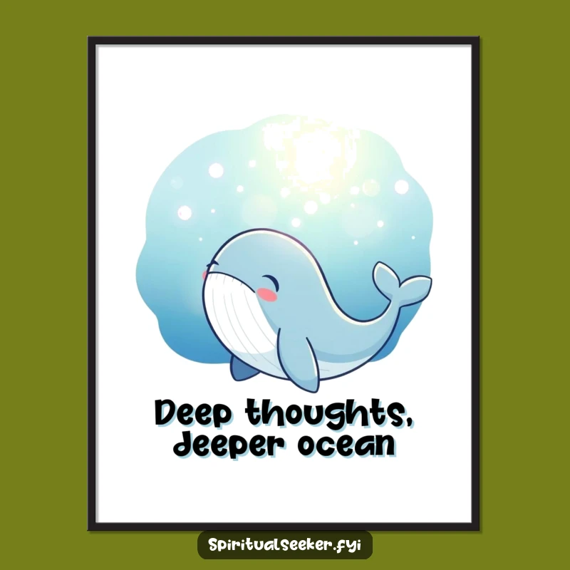 Free Printable Whale Wall Art: Magical Underwater Glow Humor, Funny Downloadable Art