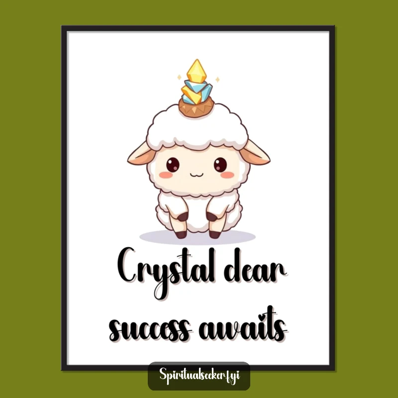 Funny Free Printable Sheep Wall Art: Crystal Balance Humor, Downloadable Art for Home Decor