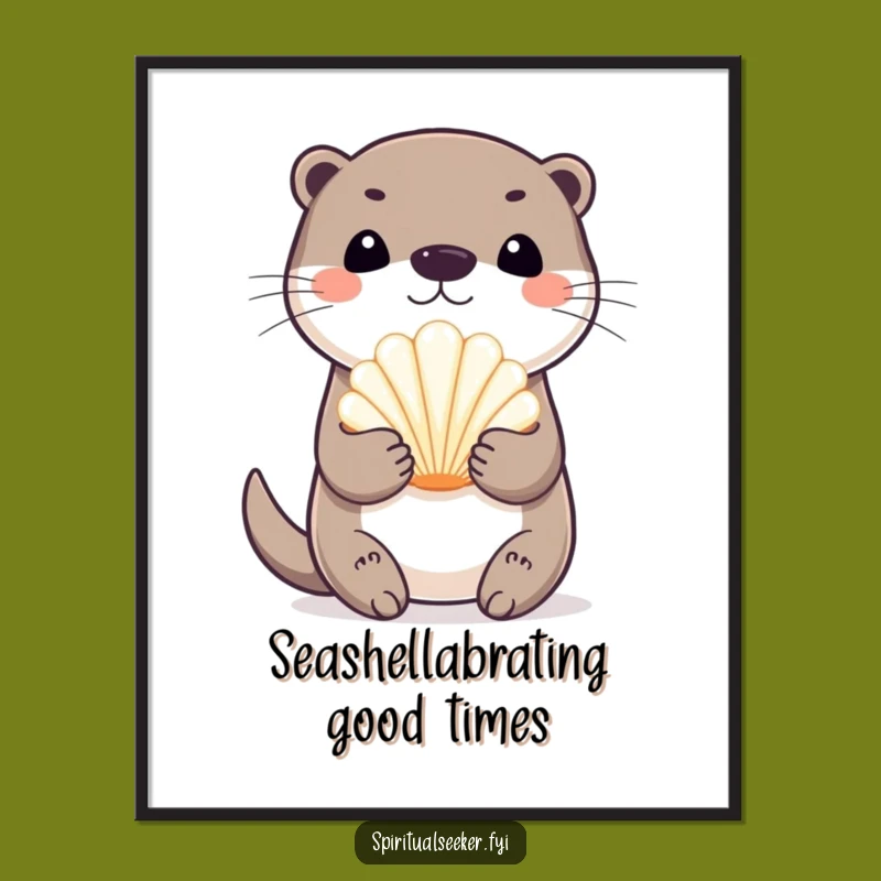 Funny Free Printable Wall Art: Playful Otter, a Whimsical Downloadable Gift for Aquatic Decor