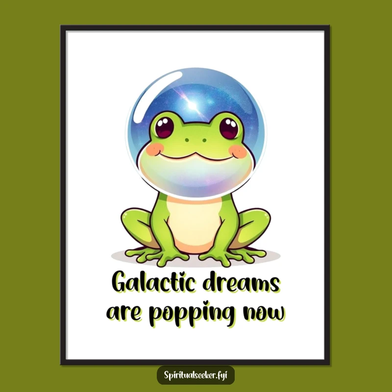Funny Free Printable Frog Wall Art: Downloadable Galaxy Decor Gift