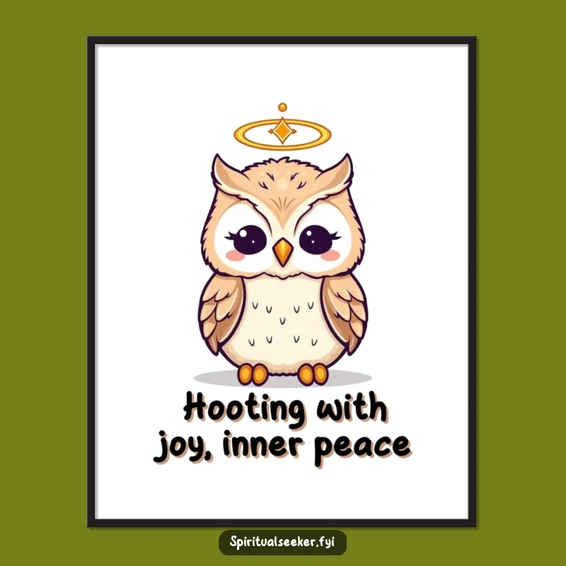 Free Printable Wall Art: Meditating Owl, Funny Downloadable Decor for Peaceful Vibes
