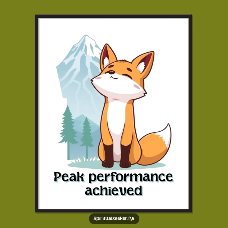 Funny Free Printable Fox Wall Art: Summit Stretch, Downloadable Art for Decor