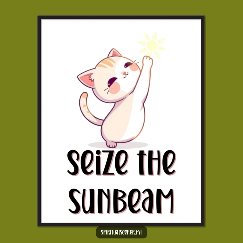 Free Printable Cat Art: Funny Stretching Cat Downloadable Wall Art for Serene Spaces