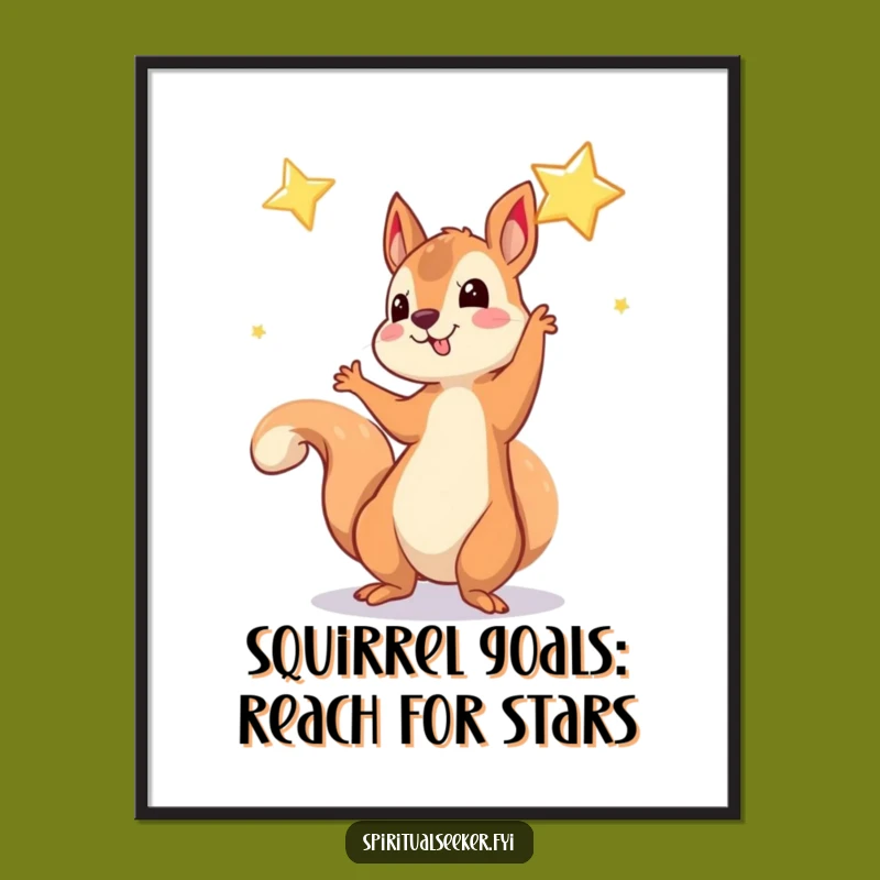 Funny Printable Wall Art: Squirrel & Star, Dreamy Free Downloadable
