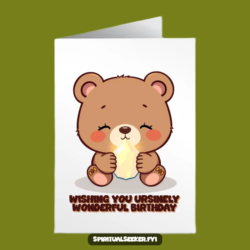 Free Printable Bear Birthday Card: Crystal Magic for a Sweet & Funny Downloadable Gift