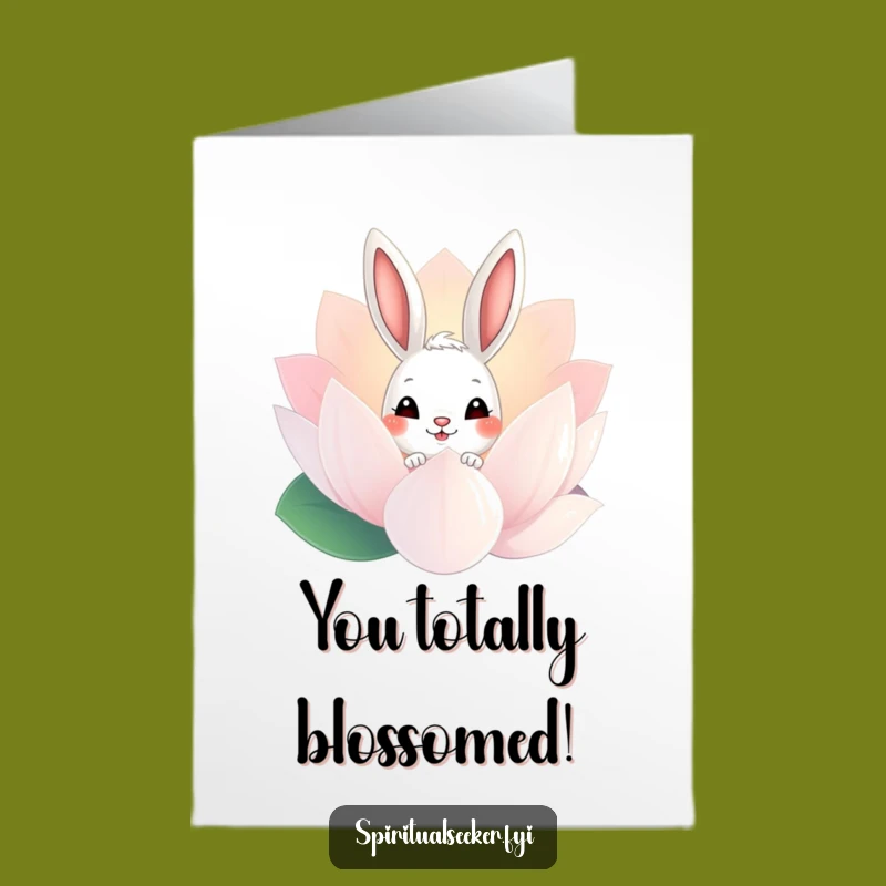 Free Printable Bunny Congrats Card: Lotus Peek Humor for a Downloadable Gift