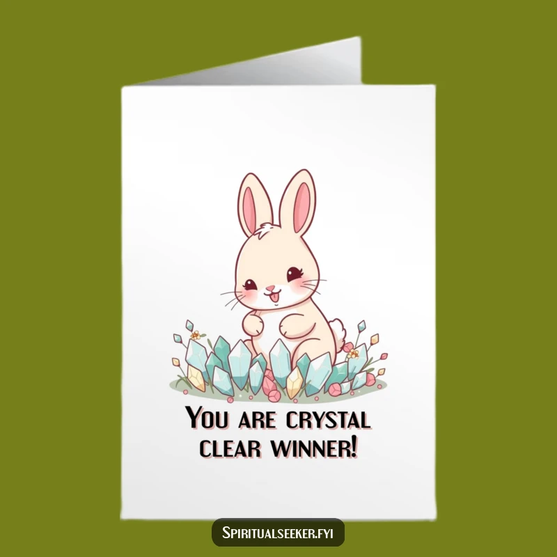 Free Printable Congrats Card: Crystal Garden Rabbit, Humorous Downloadable Gift