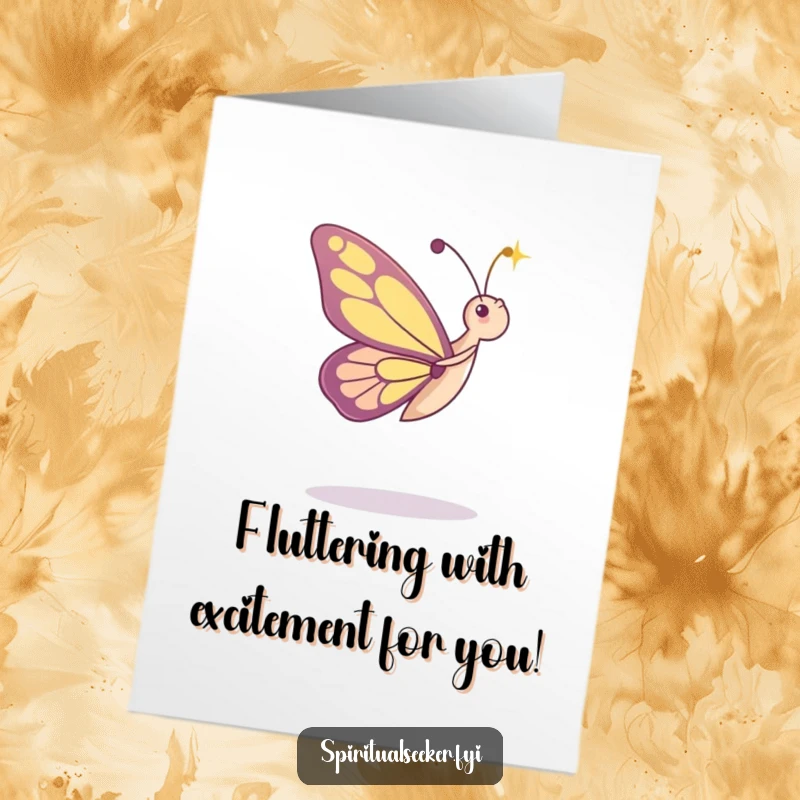 Funny Free Printable Congratulations Card: A joyful butterfly dancing in radiant light, celebrating a brilliant achievement.