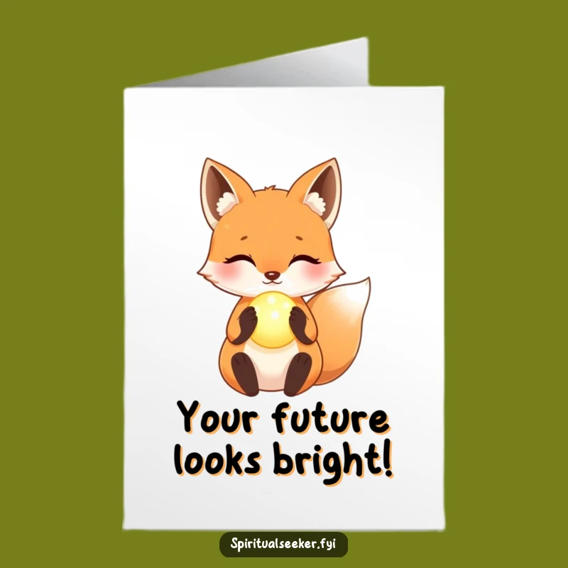 Free Printable Congrats Card: Glowing Orb Fox Downloadable Gift for Serene Success