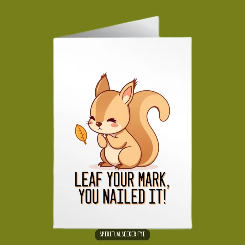 Free Printable Congrats Card: Squirrel Deep Thought, Downloadable Gift