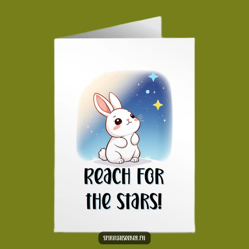 Free Printable Congrats Card: Starry Sky Rabbit Downloadable Gift for Wonderful Achievements