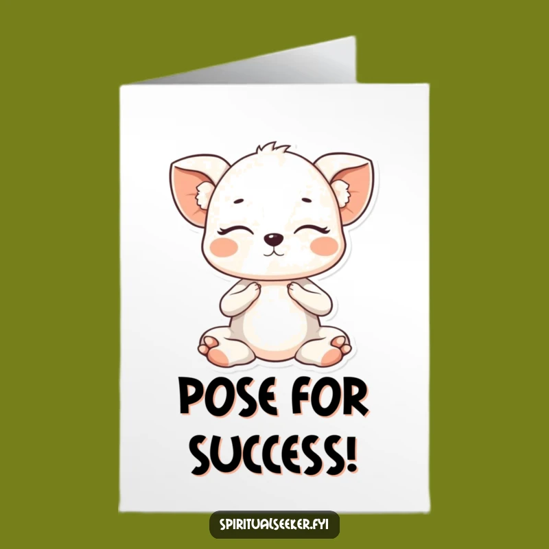 Free Printable Congrats Card: Zen Kawaii Animal Yoga Pose, Serene Downloadable Achievement