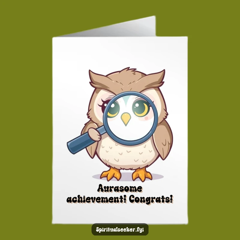 Free Printable Congrats Owl Card: Downloadable Aura Humor Gift
