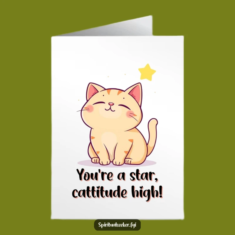 Free Printable Congratulations Card: Cat's Aspiration, a Funny Downloadable Gift for Big Dreams