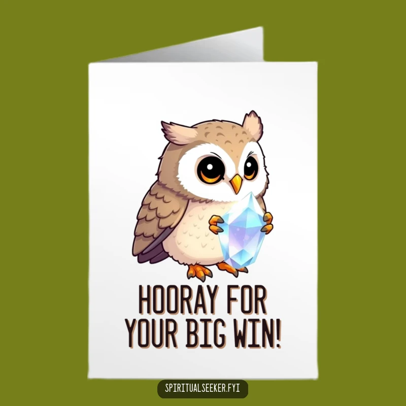 Free Printable Congratulations Card: Owl's Discovery, a Funny Downloadable Gift for Success