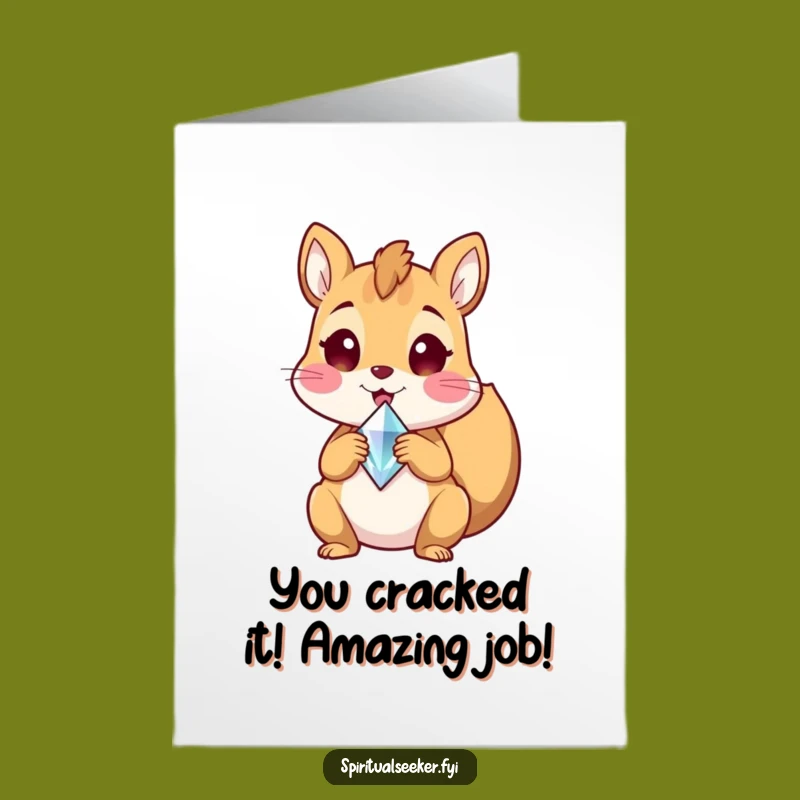 Free Printable Squirrel Congratulations Card: Funny Crystal Surprise Downloadable Gift