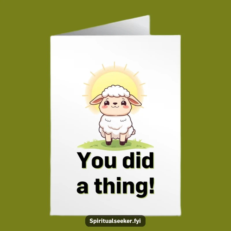 Free Printable Sheep Congratulations Card: Funny Dawn Downloadable Gift