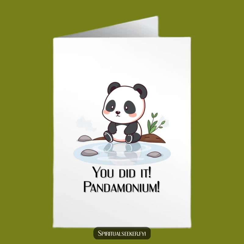 Free Printable Panda Congratulations Card: Funny Downloadable Gift for Peaceful Triumphs