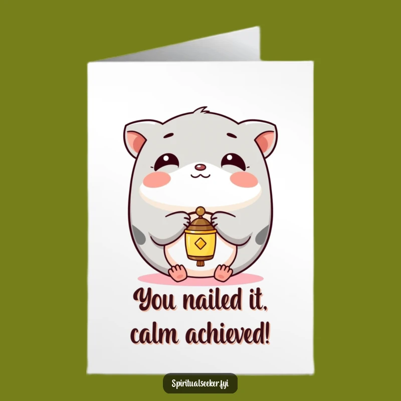 Free Printable Congrats Card: Kawaii Chime Balance - Funny Downloadable Celebration!
