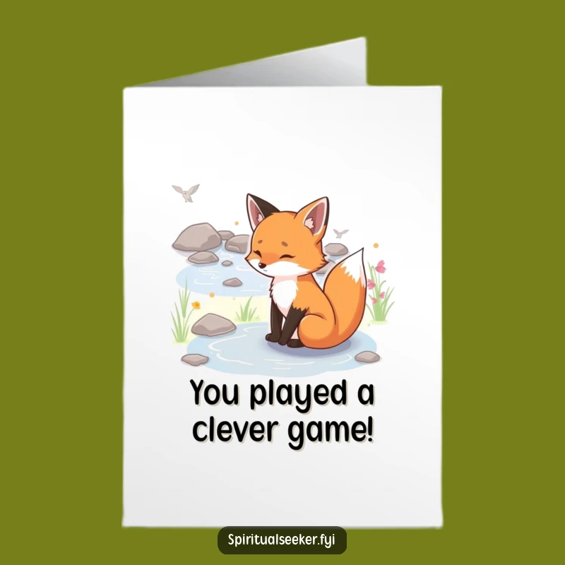 Free Printable Fox Congrats Card - Peaceful Success Downloadable Gift
