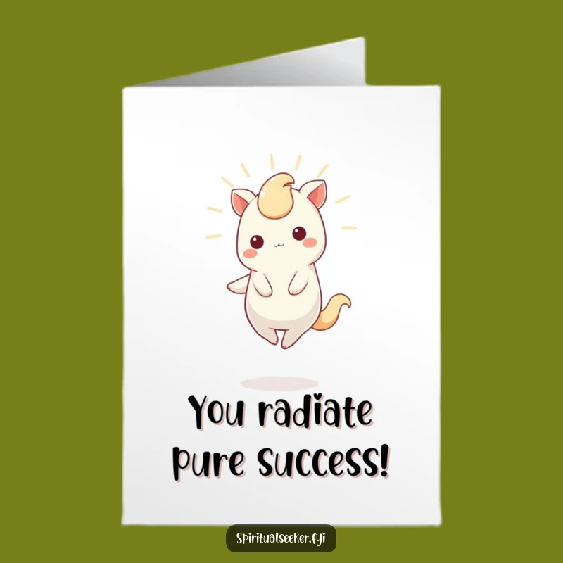 Free Printable Congrats Card: Luminescent Kawaii Balance - Funny Downloadable Celebration!