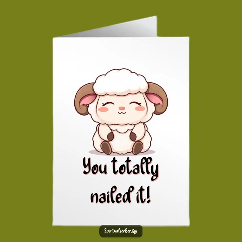 Free Printable Congratulating Sheep Card - Meditative Humor Downloadable Gift for Any Occasion