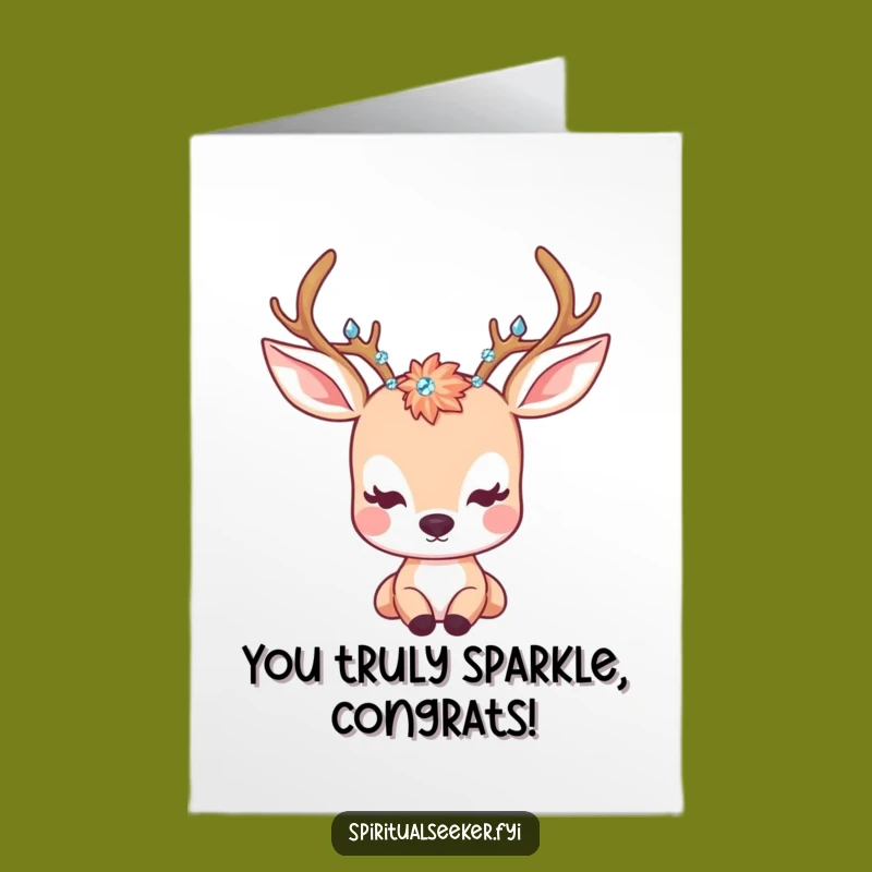 Free Printable Congrats Card: Crystal Antler Deer Downloadable Gift for Peaceful Success