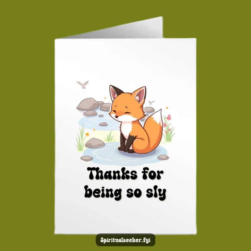 Free Printable Fox Thank You Card - Grateful Serenity Downloadable Gift