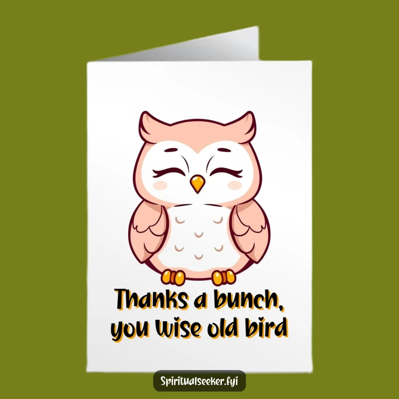 Free Printable Owl Thank You Card: Meditating Fowl Downloadable Gift for Gratitude