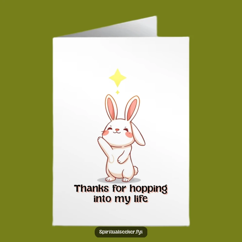 Free Printable Rabbit Thank You Card: Star Gazer Downloadable Gift for Gratitude