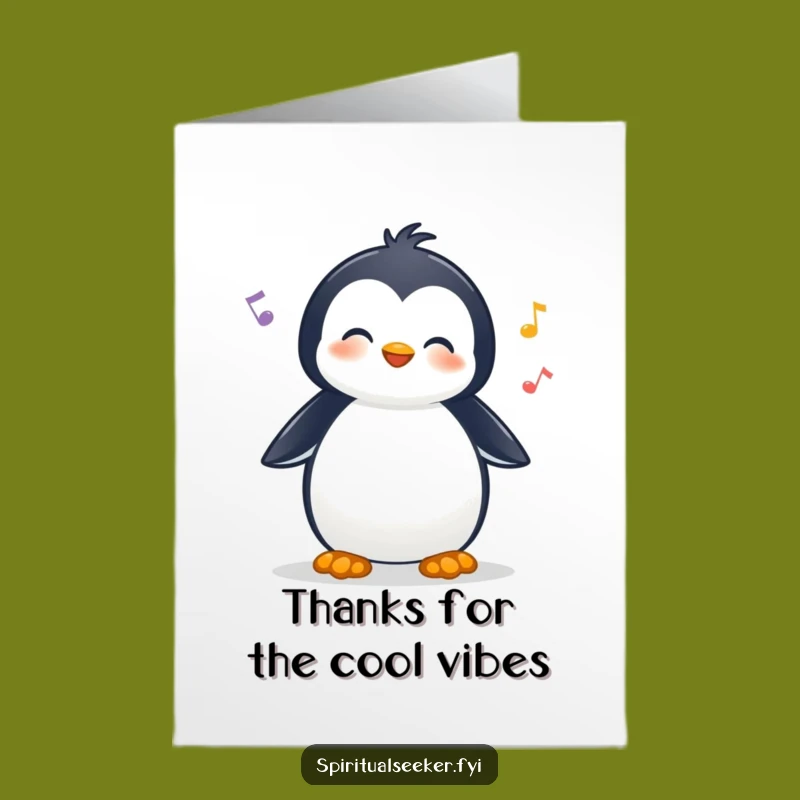 Free Printable Thank You Card: Cheerful Penguin Appreciating Nature's Gifts!