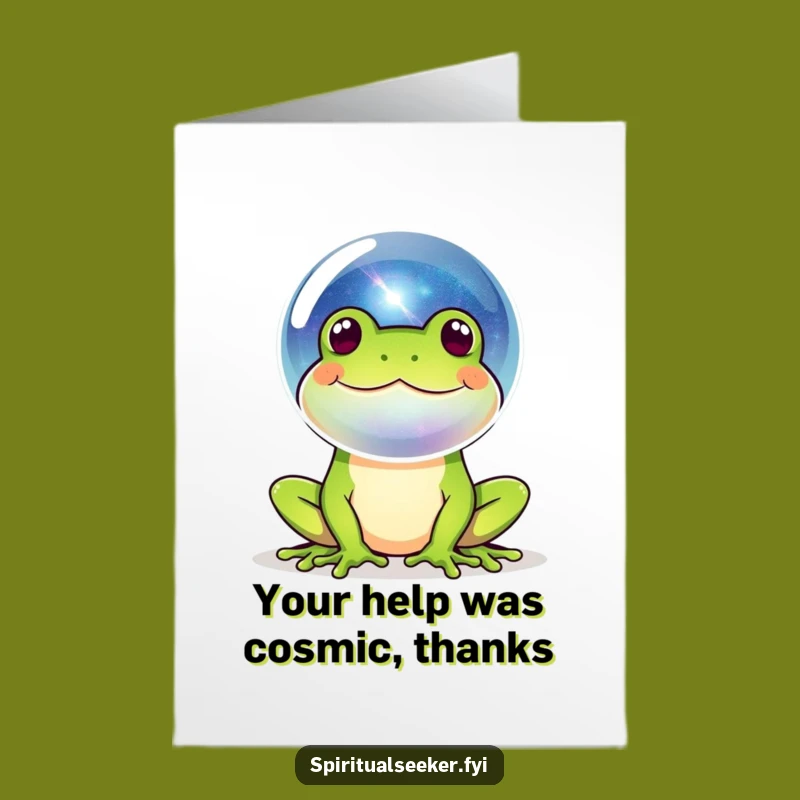 Free Printable Thank You Frog Card: Downloadable Galaxy Bubble Humor Gift