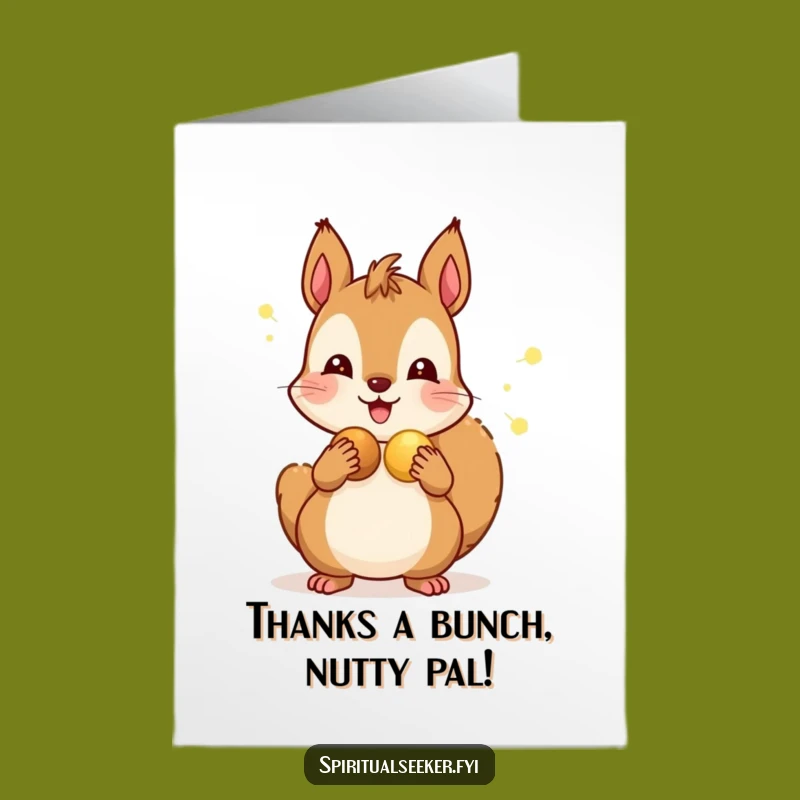 Free Printable Thank You Card: Grateful Squirrels Sharing Nuts, Funny Downloadable Gift
