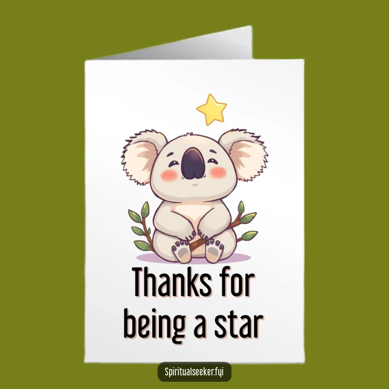 Free Printable Koala Thank You Card: Starry Gratitude for a Downloadable Gift