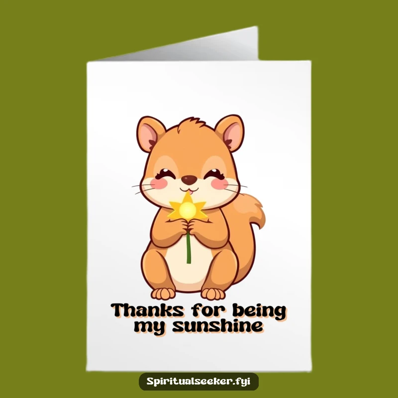Free Printable Squirrel Thank You Card: Golden Gratitude for a Downloadable Gift