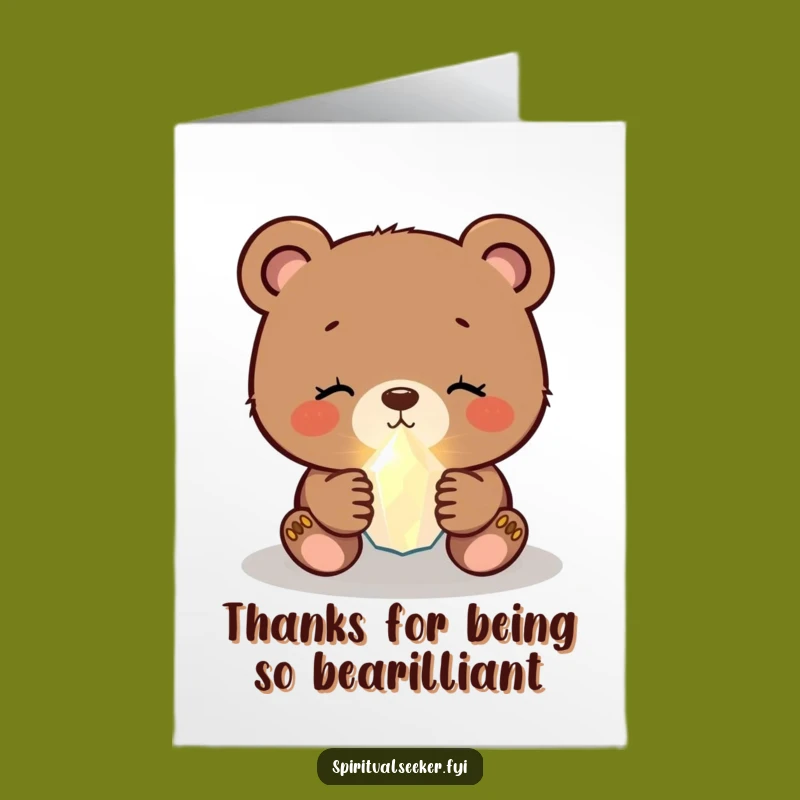 Free Printable Bear Cub Thank You Card: Crystal Gratitude for a Heartfelt Downloadable Gift