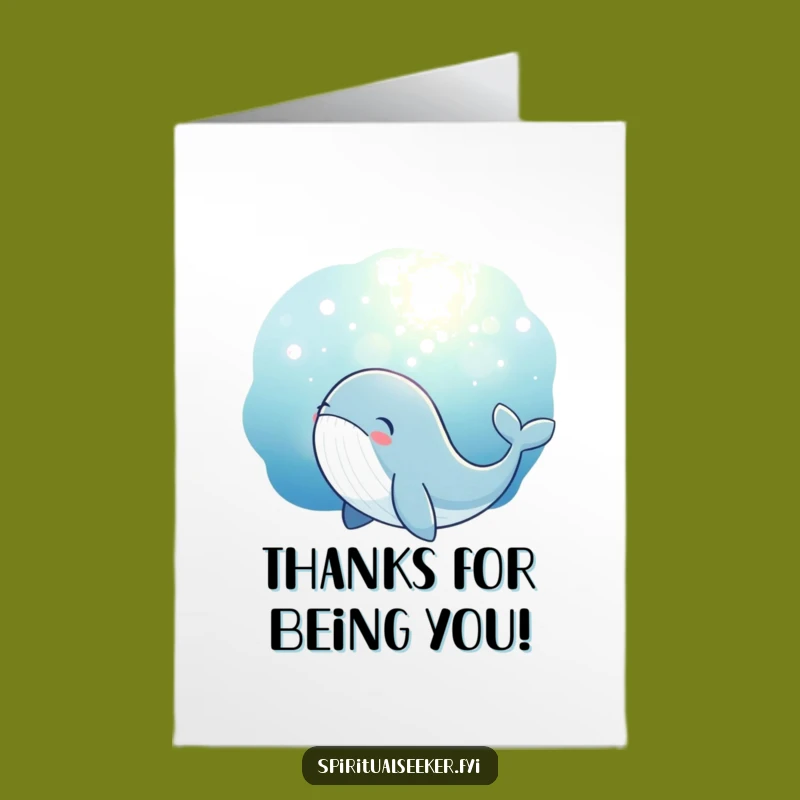 Free Printable Whale Thank You Card: Underwater Glow Humor, Funny Downloadable Gift