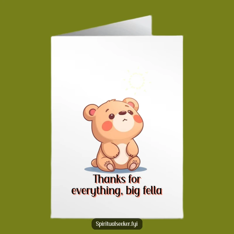 Free Printable Bear Thank You Card: Curious Cub Grateful Downloadable Gift