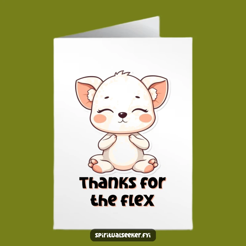 Free Printable Thank You Card: Zen Kawaii Animal Yoga Pose, Grateful Downloadable Message